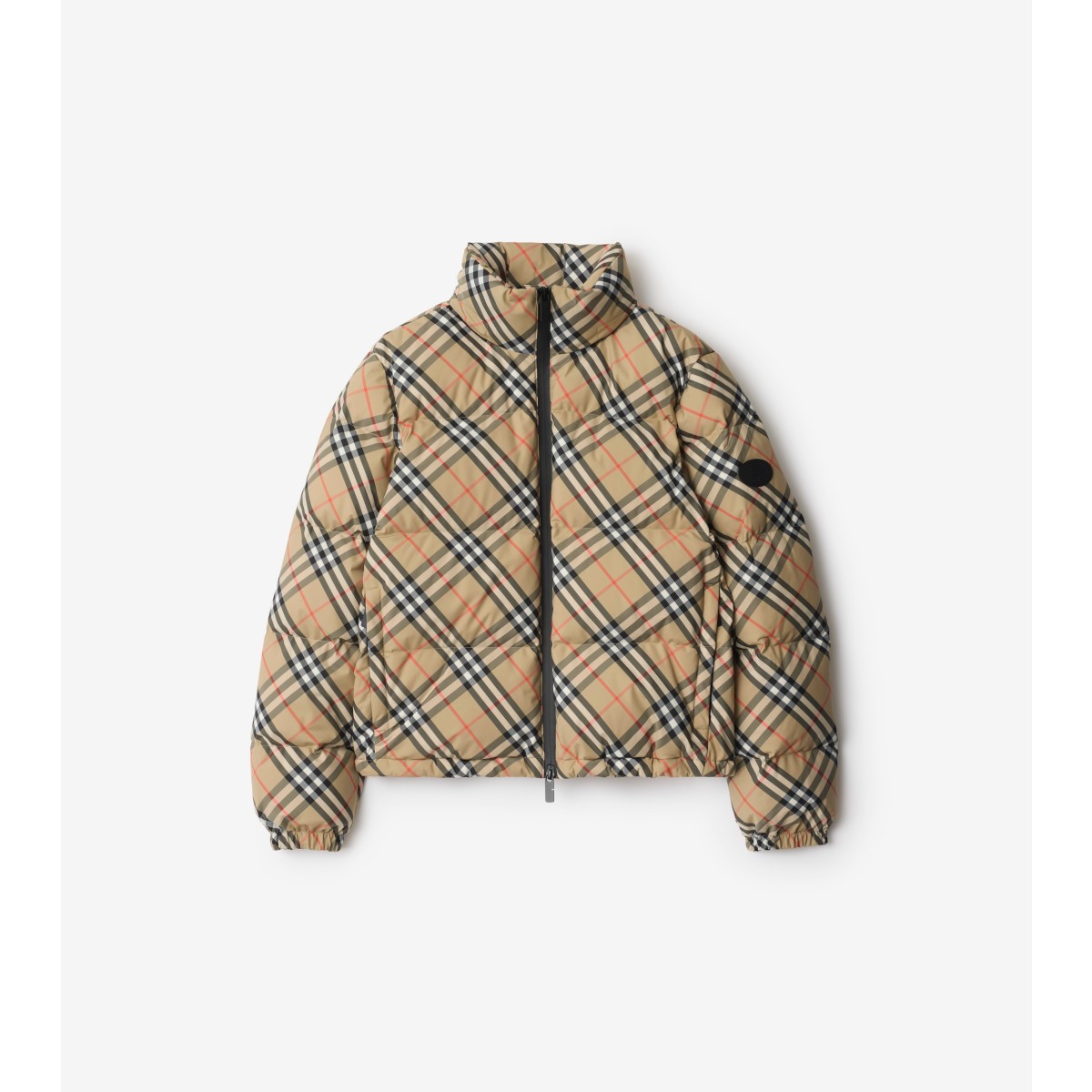 Burberry Vintage Check-pattern Puffer Jacket In Sand