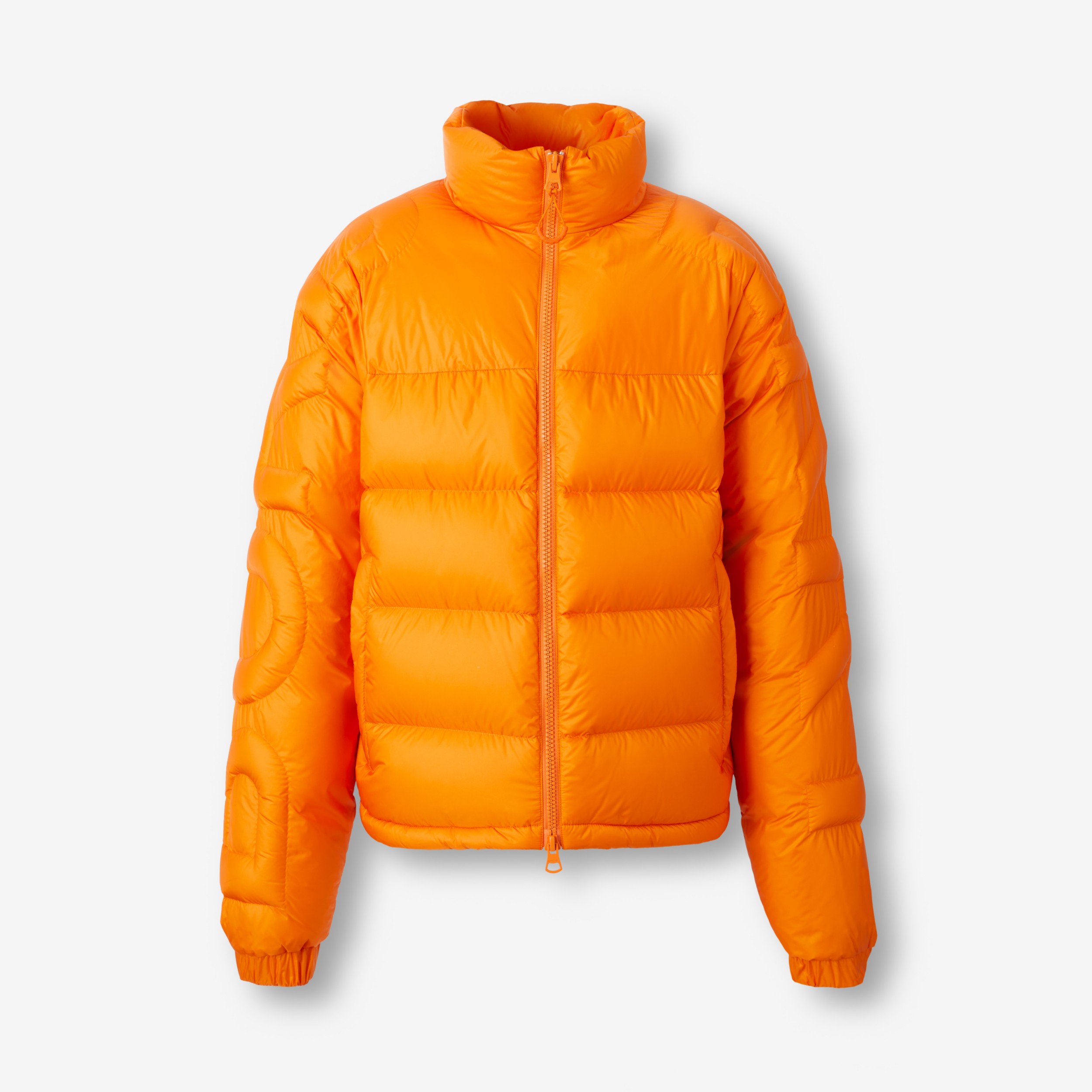 Logo Quilted Nylon Puffer Jacket in Bright Orange - Men | Burberry® Official