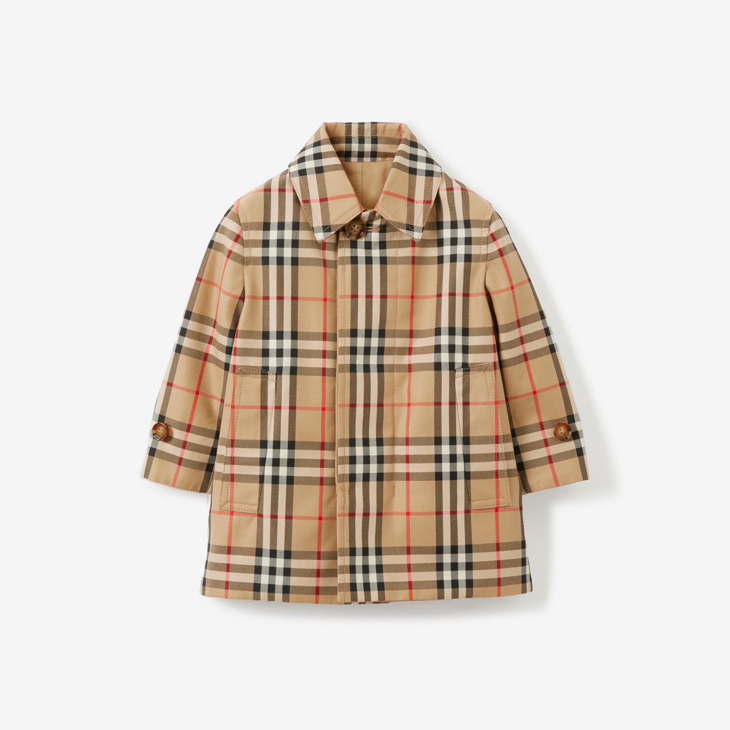 Car coat reversibile in gabardine Check