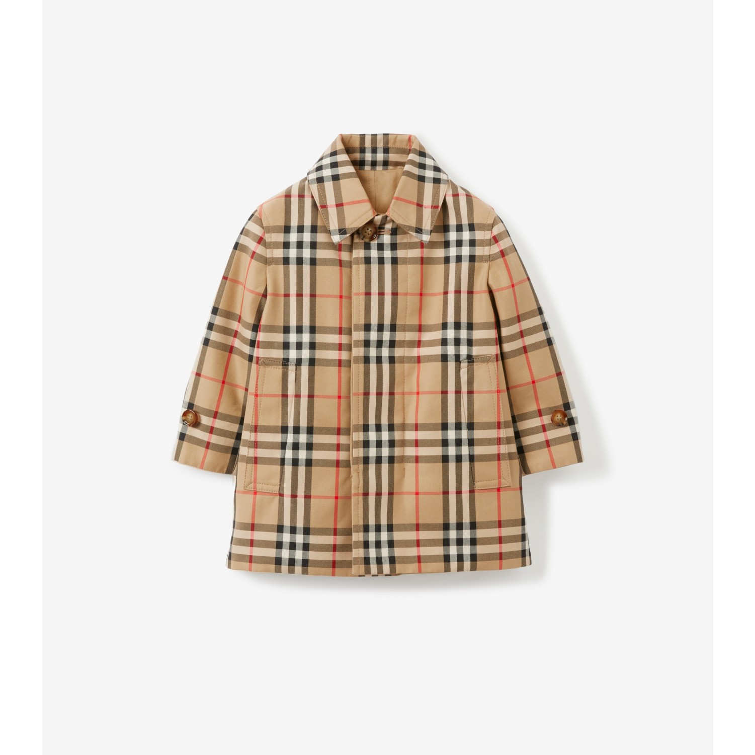 Reversible Check Gabardine Car Coat in Archive beige | Burberry® Official