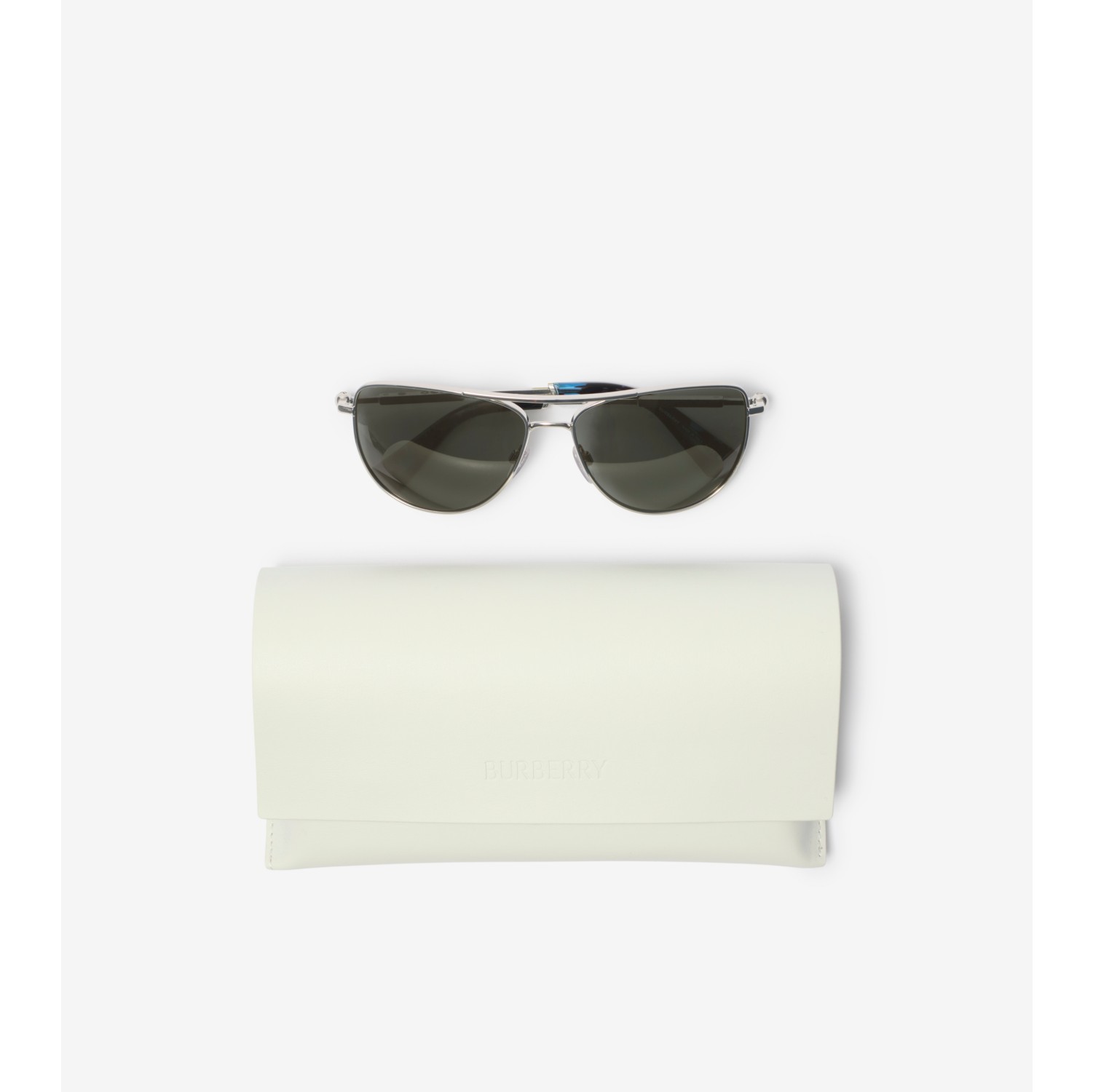 Metal Logo Square Sunglasses