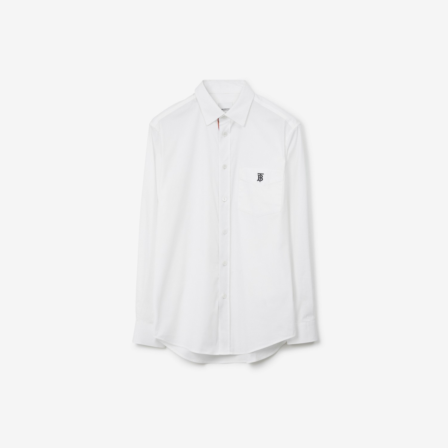Stretch Cotton Blend Shirt in White - Men | Burberry® Official