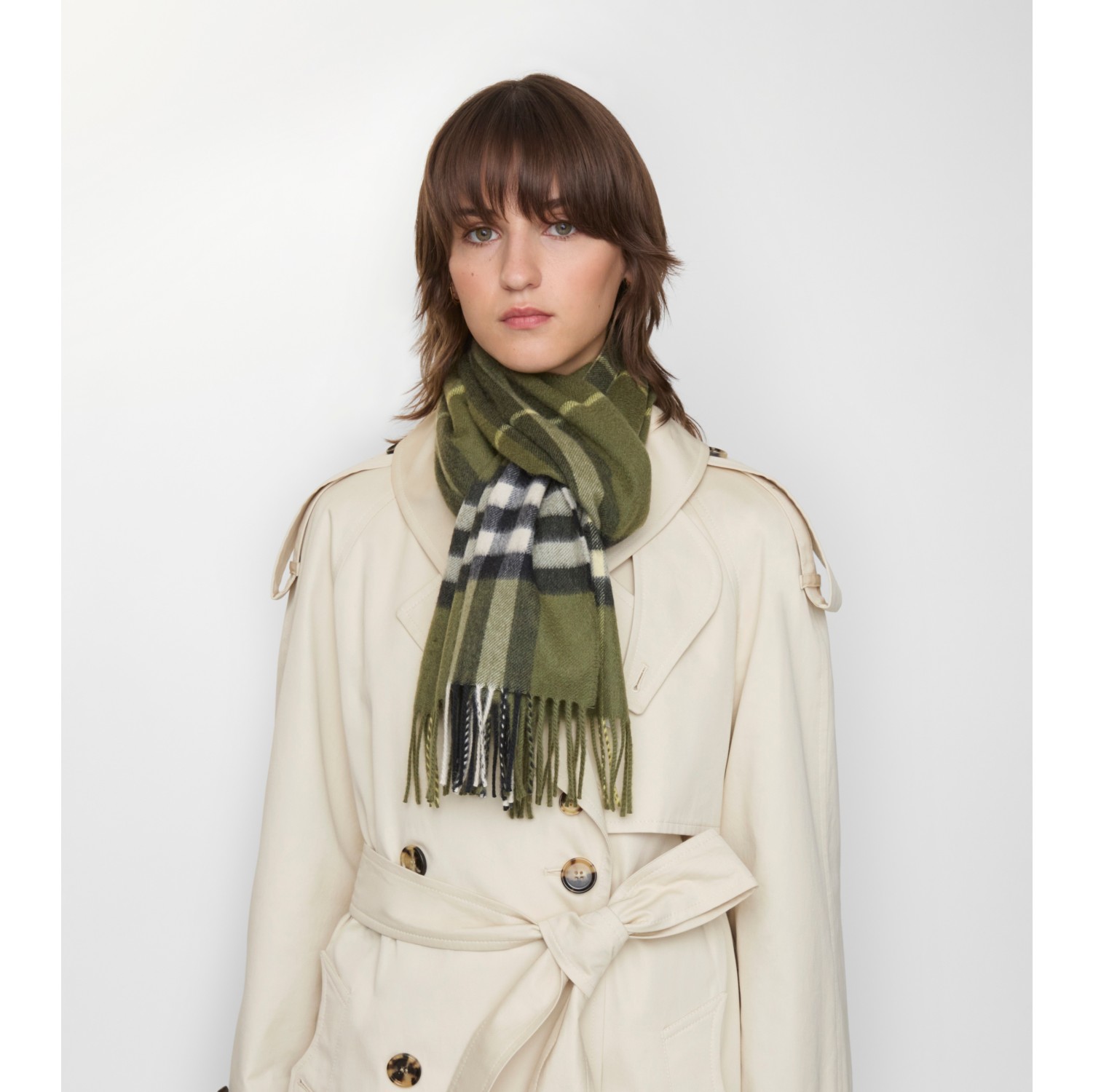Check Cashmere Scarf