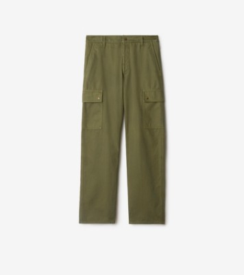 Gabardine Cargo Trousers in Wreath green - Men, Cotton