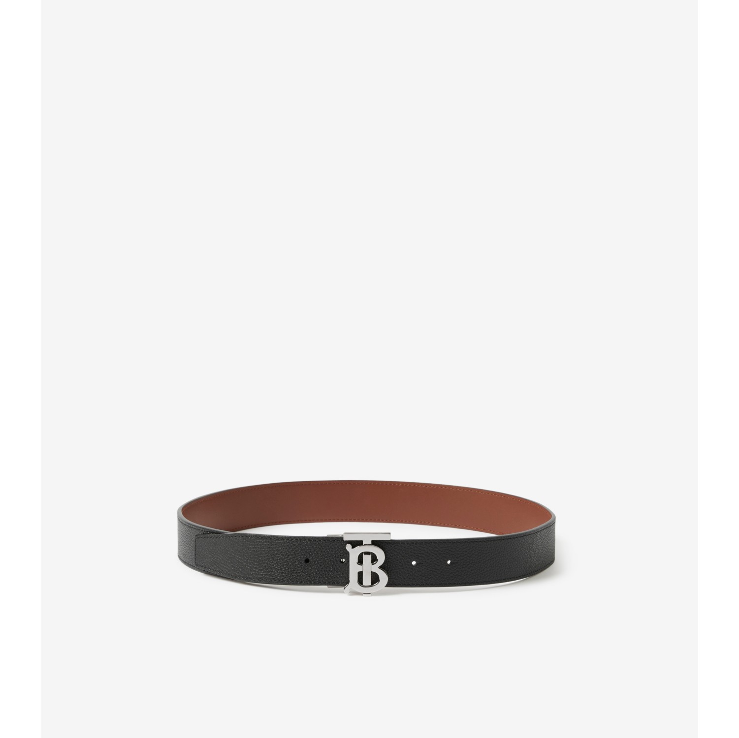 Burberry Reversible Monogram Leather Belt 8043247 Black - 90