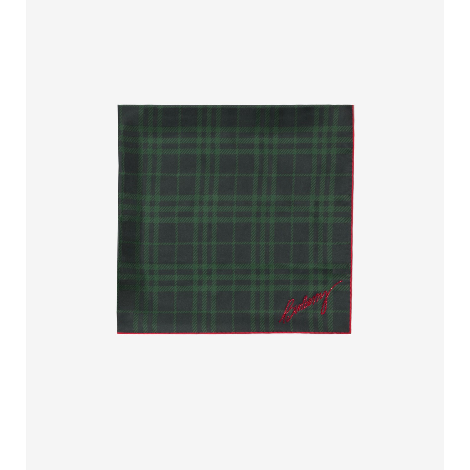 Crystal EKD Check Silk Scarf in Brigade green | Burberry® Official