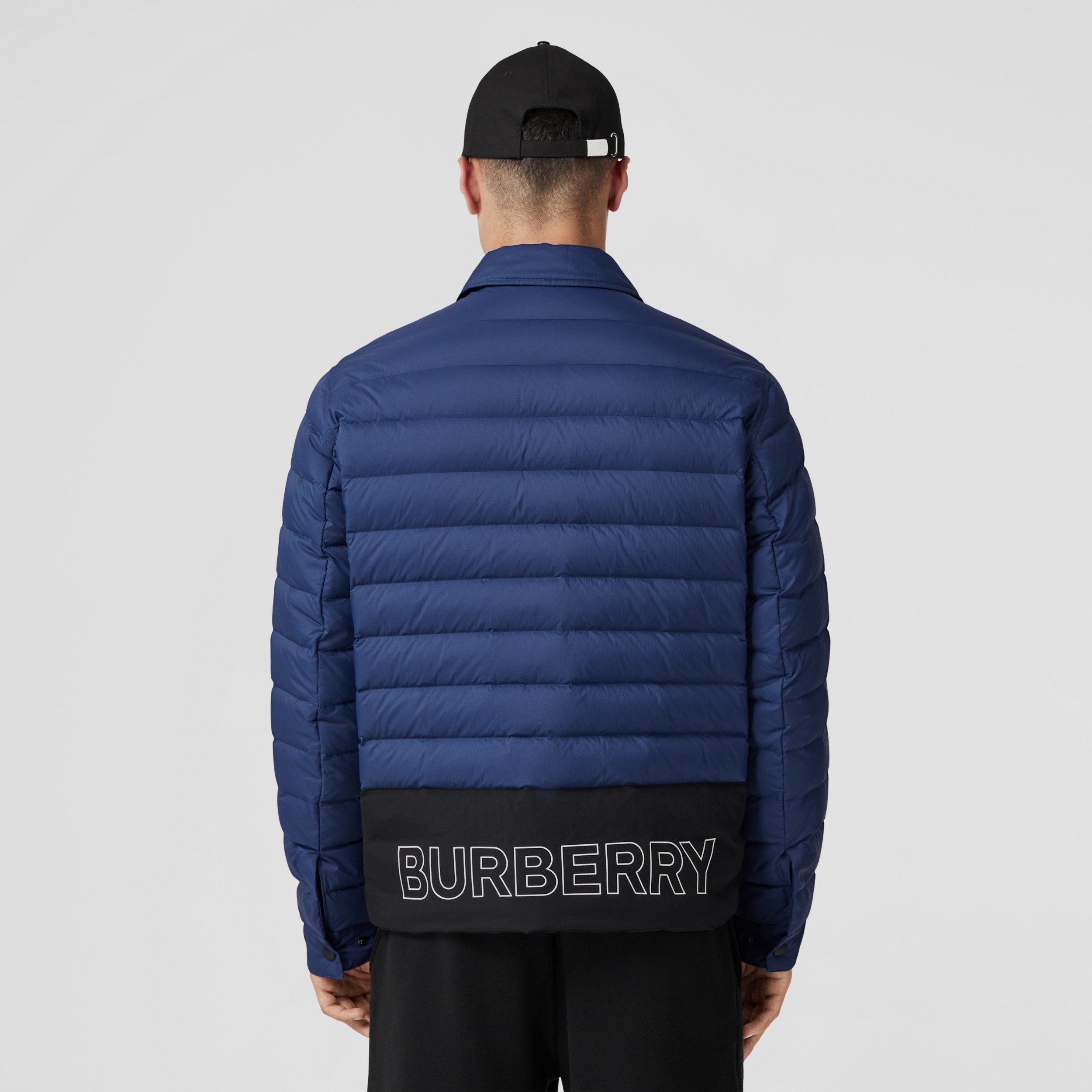 Logo Print Nylon Puffer Jacket in Deep Royal Blue - Men | Burberry® Official - 3