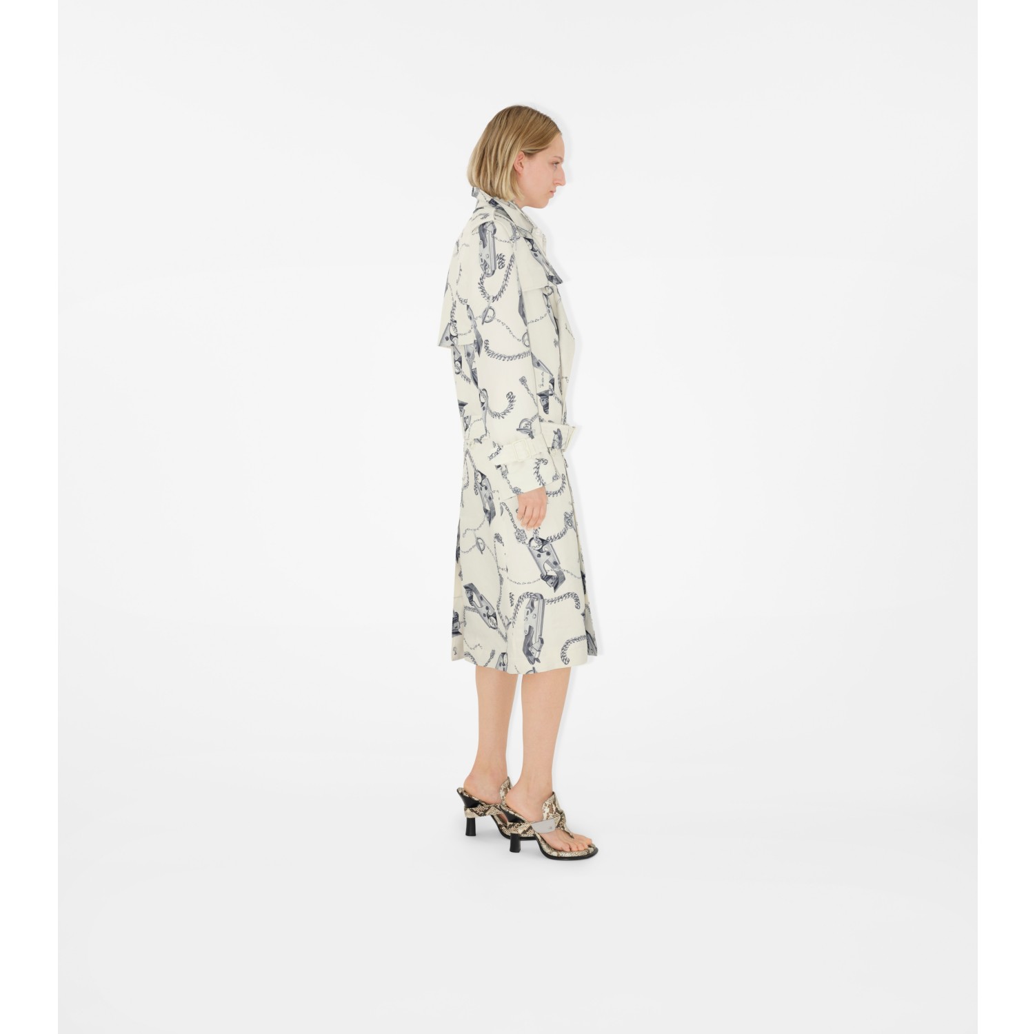 Long Knight Hardware Tricotine Trench Coat