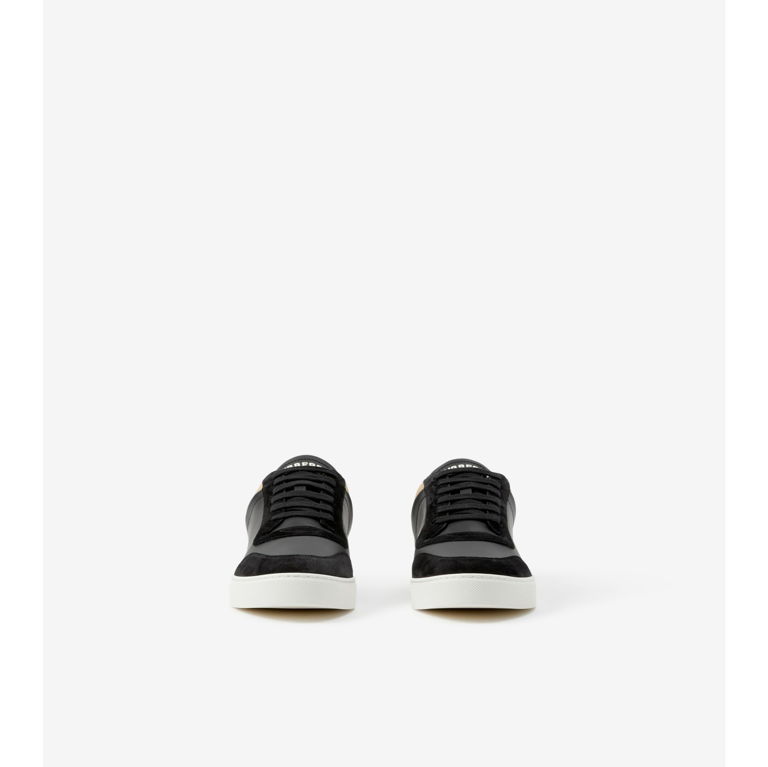 Burberry check hot sale leather sneakers