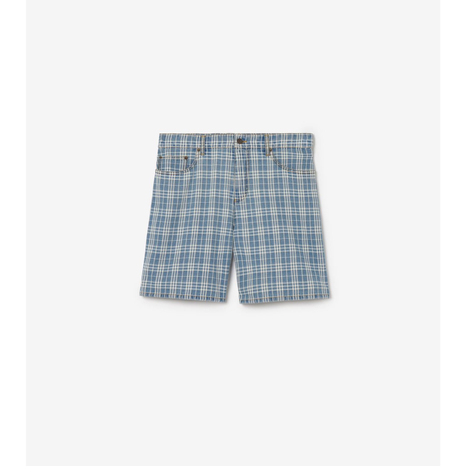 Check Denim Shorts