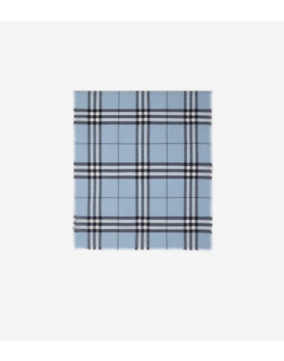 Wide Check Wool Scarf