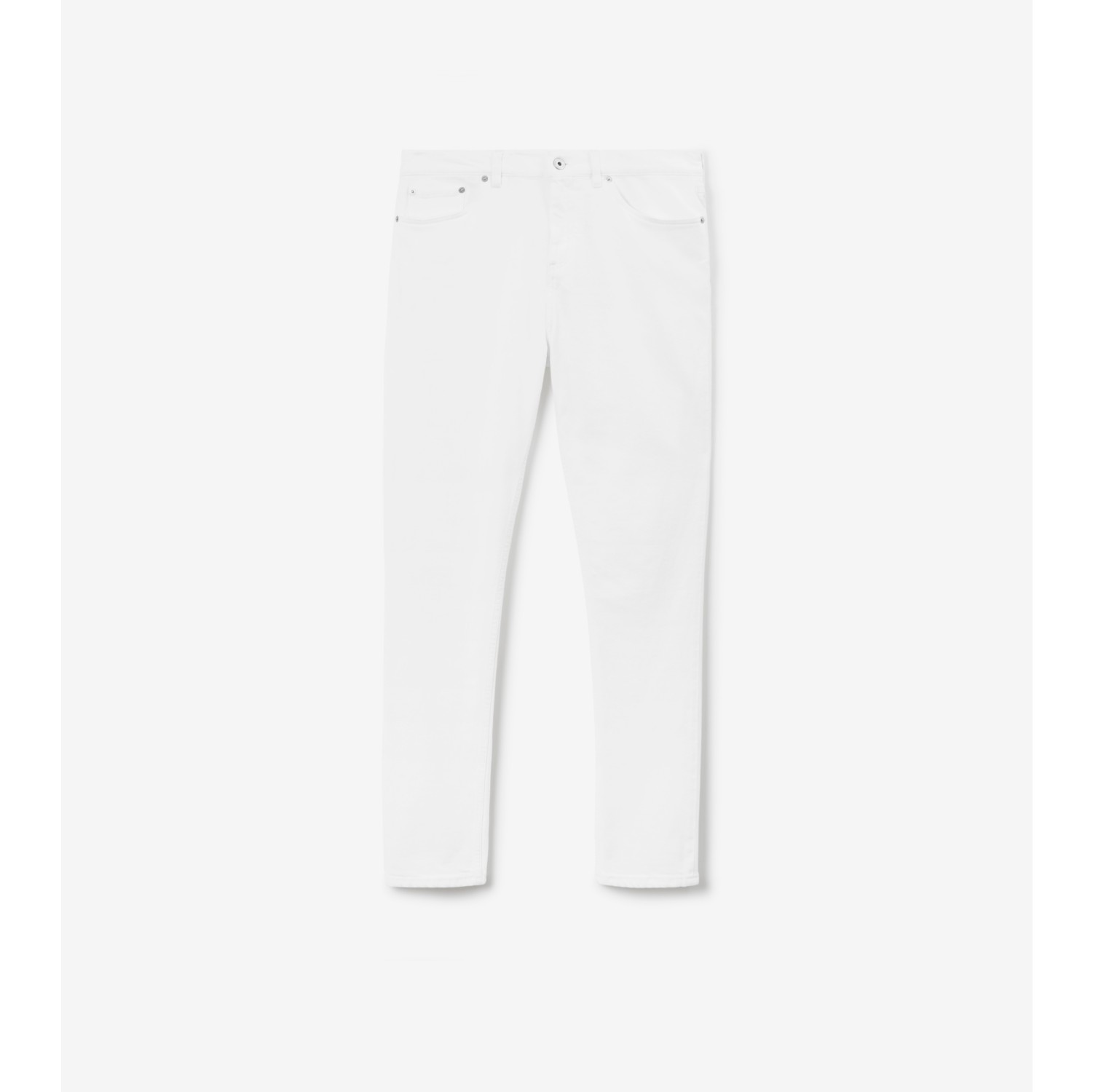 Stretch Denim Slim Fit Jeans in White - Men