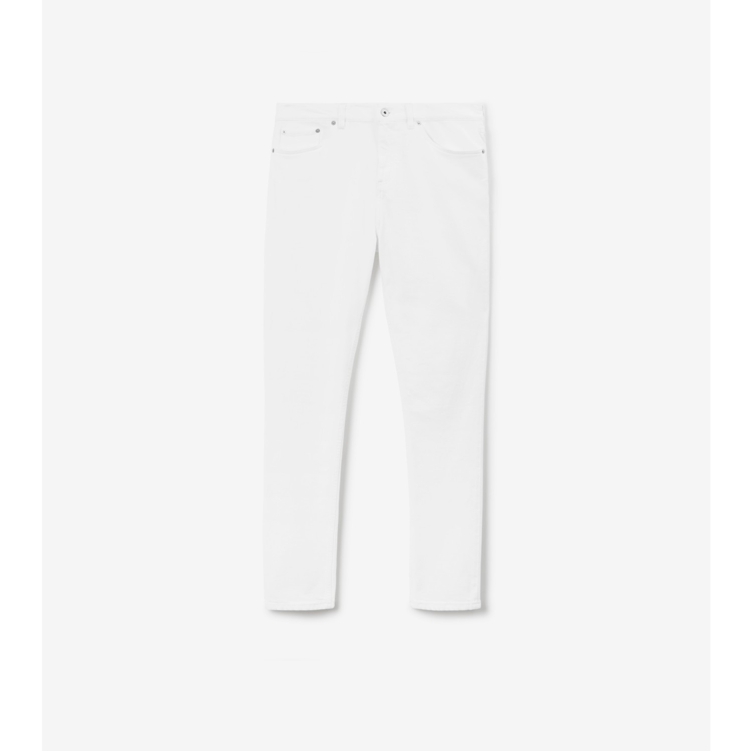 Stretch Denim Slim Fit Jeans in White - Men | Burberry® Official