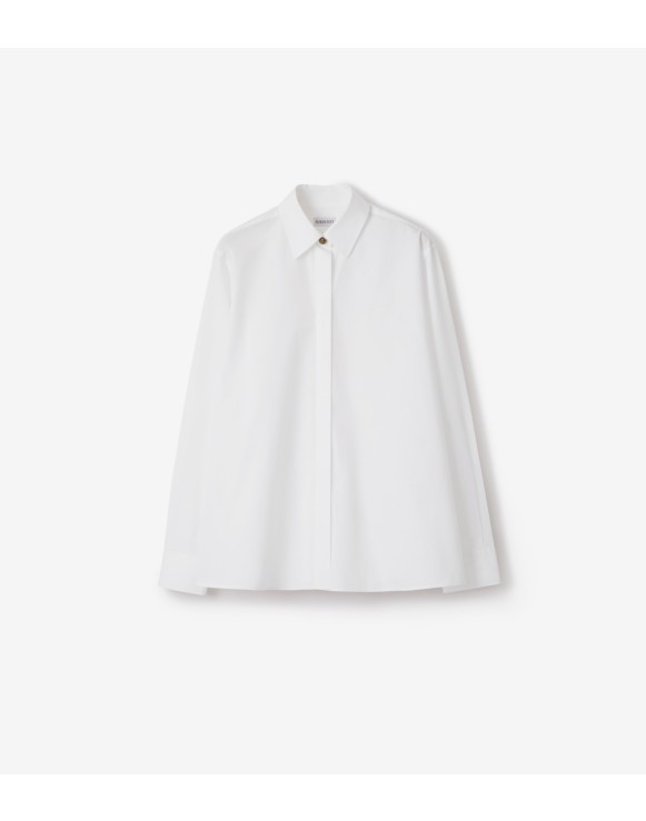 Blusa de popeline de algodão em corte oversize