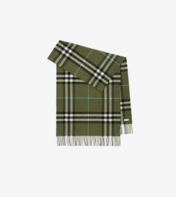 Burberry - Men - Reversible Fringed Checked Cashmere Scarf Black