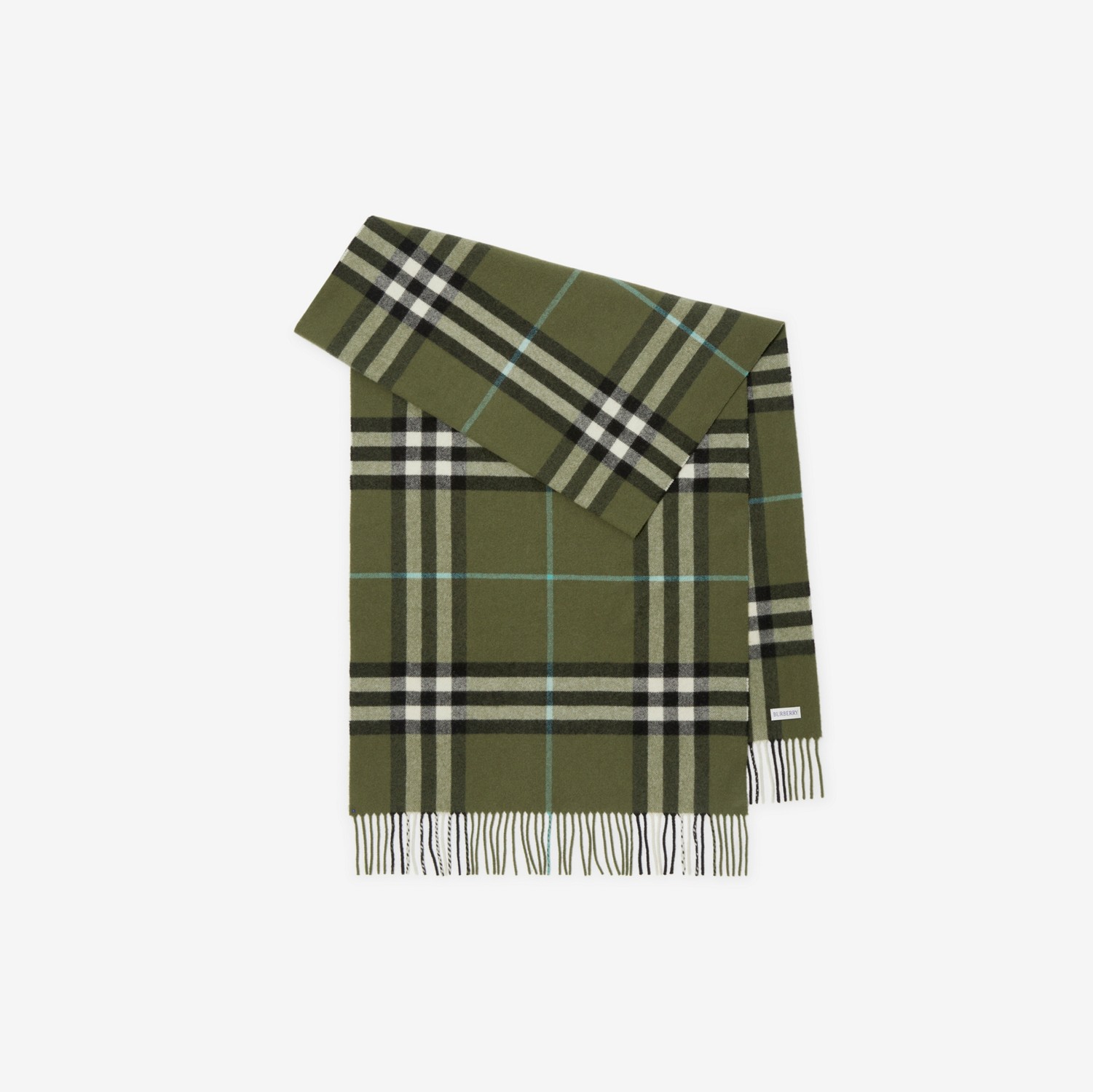 Check Cashmere Scarf in Shrub | Burberry® Official