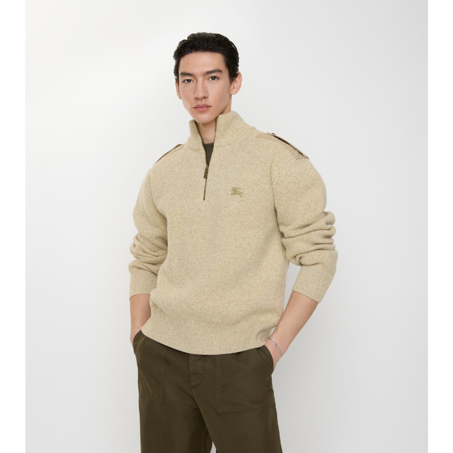 Wool Cashmere Half-zip Sweater