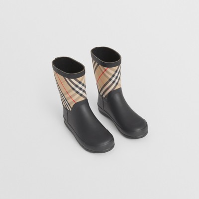 burberry check rain boots