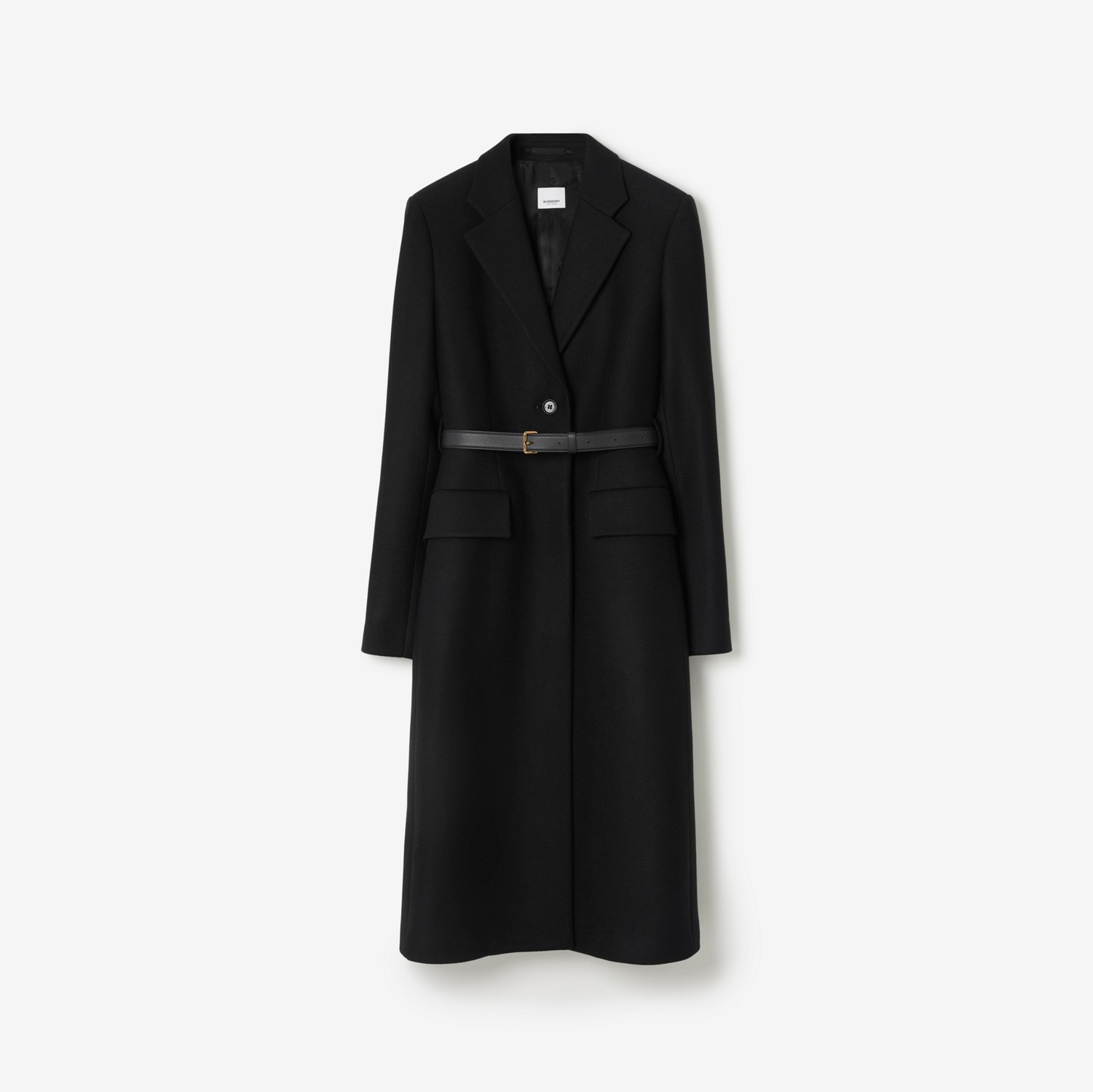 Camel Hair Wool Tailored Coat in Black - Women | Burberry® Official
