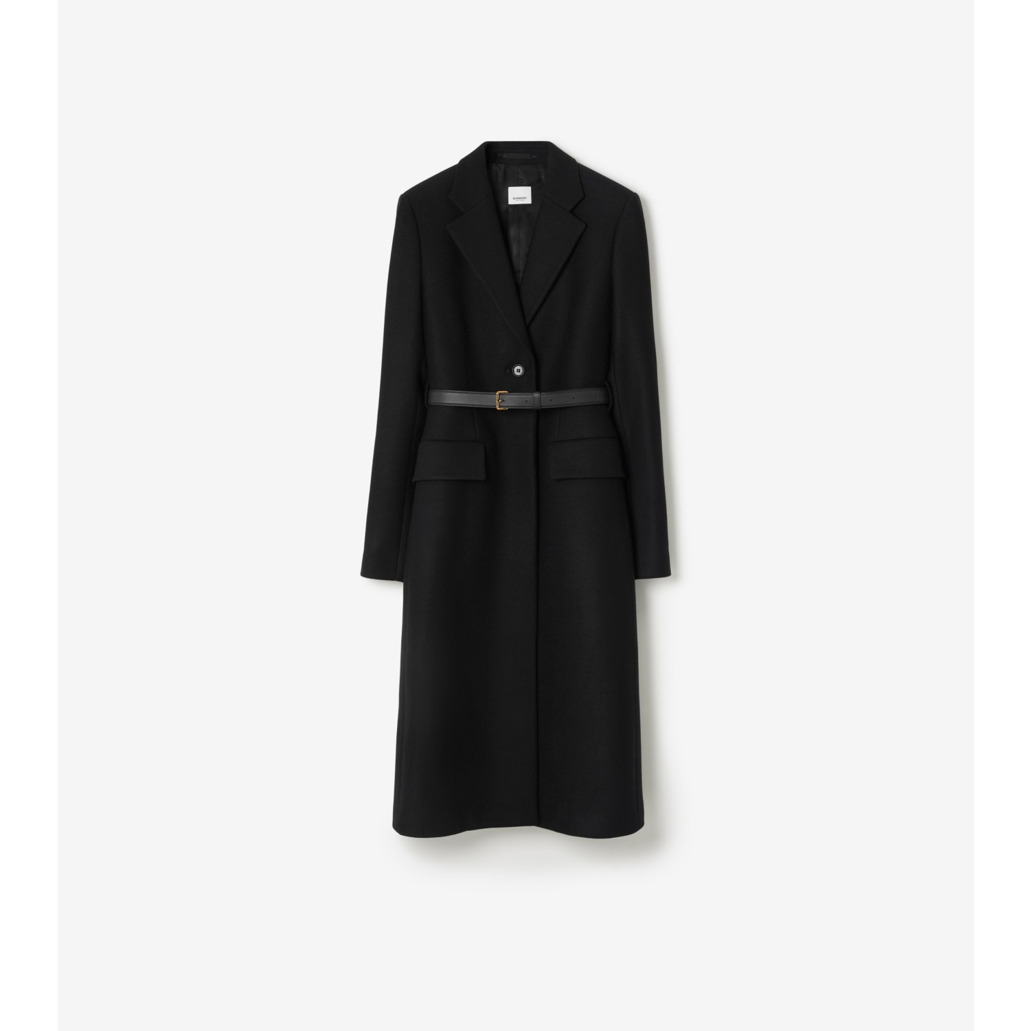 Camel Hair Wool Tailored Coat in Black - Women | Burberry® Official