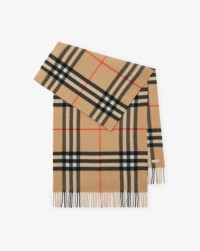 Check Cashmere Scarf in Archive beige