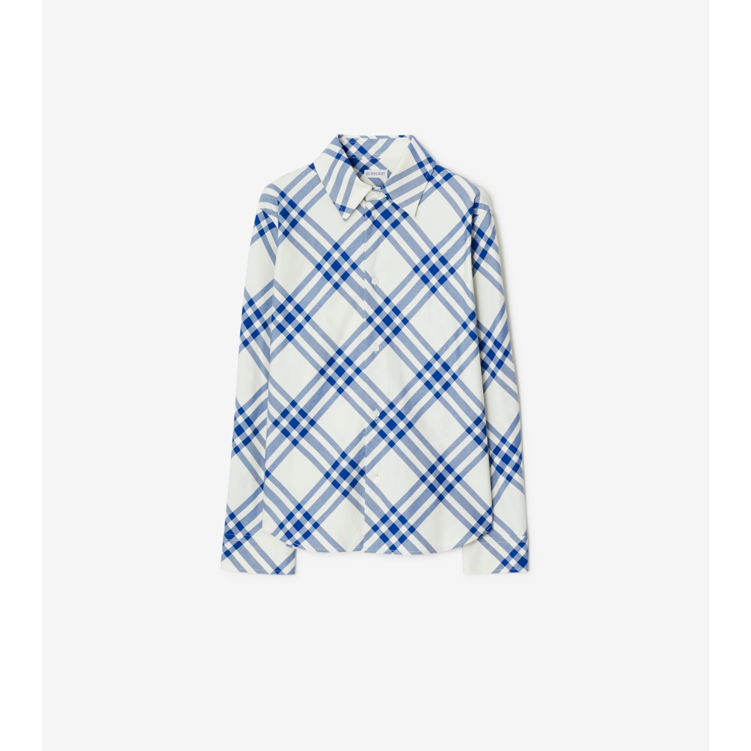 Check Cotton Flannel Shirt in Salt - Women | Burberry® Official