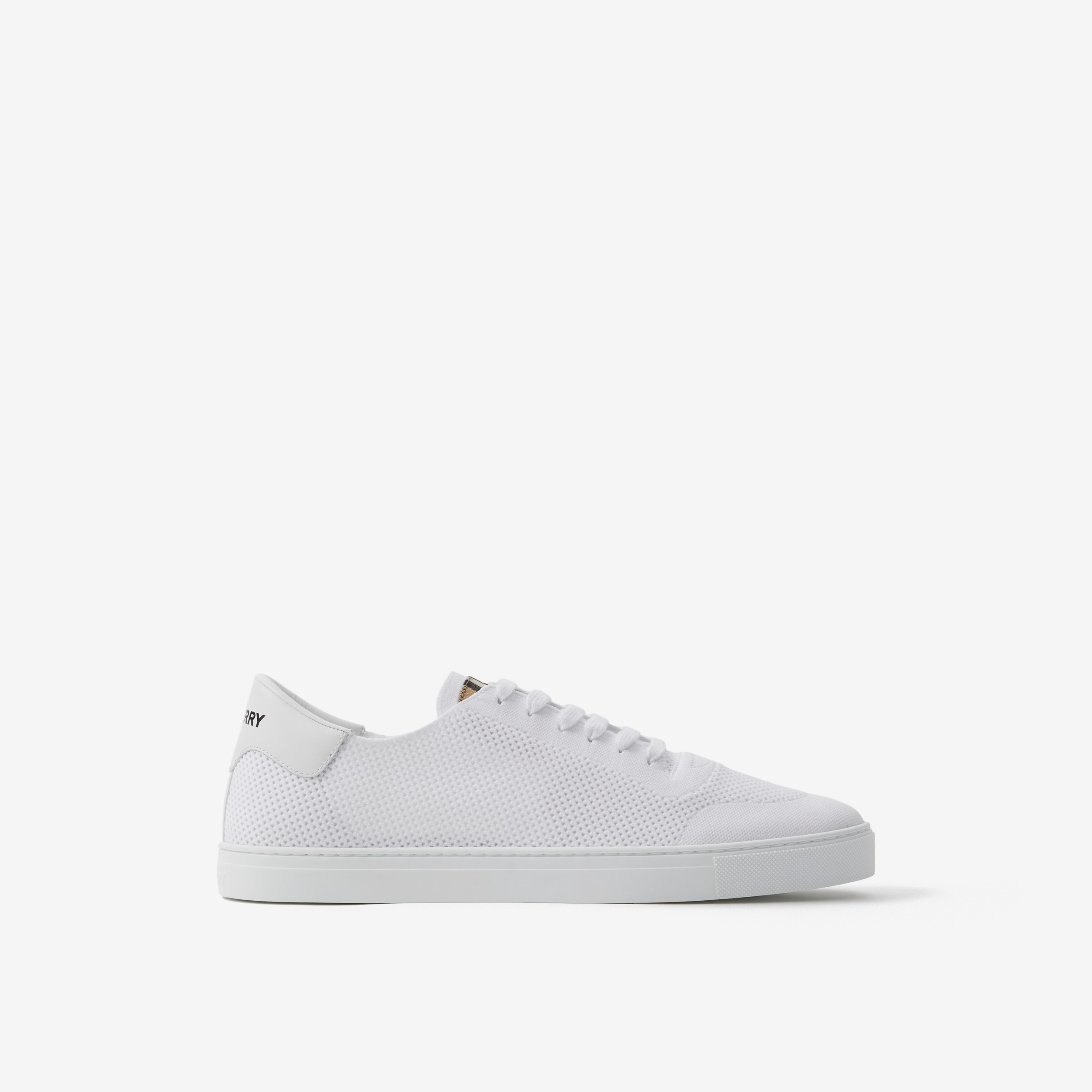 Nylon, Leather and Cotton Sneakers in Optic White - Men | Burberry® Official - 1