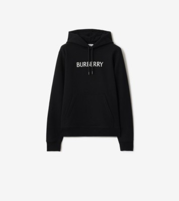 BURBERRY バーバリー ロゴ フーデッドコットン長袖パーカー ブラック 8011652 BURBERRY バーバリー ロゴ フーデッドコットン長袖パーカー ブラック