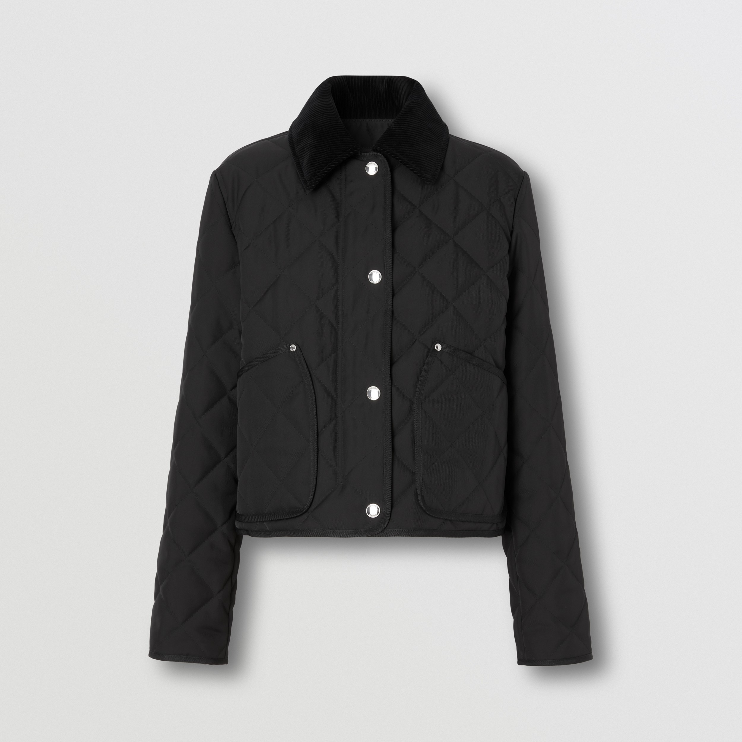 EKD Diamond Quilted Cropped Jacket in Black - Women | Burberry® Official - 4