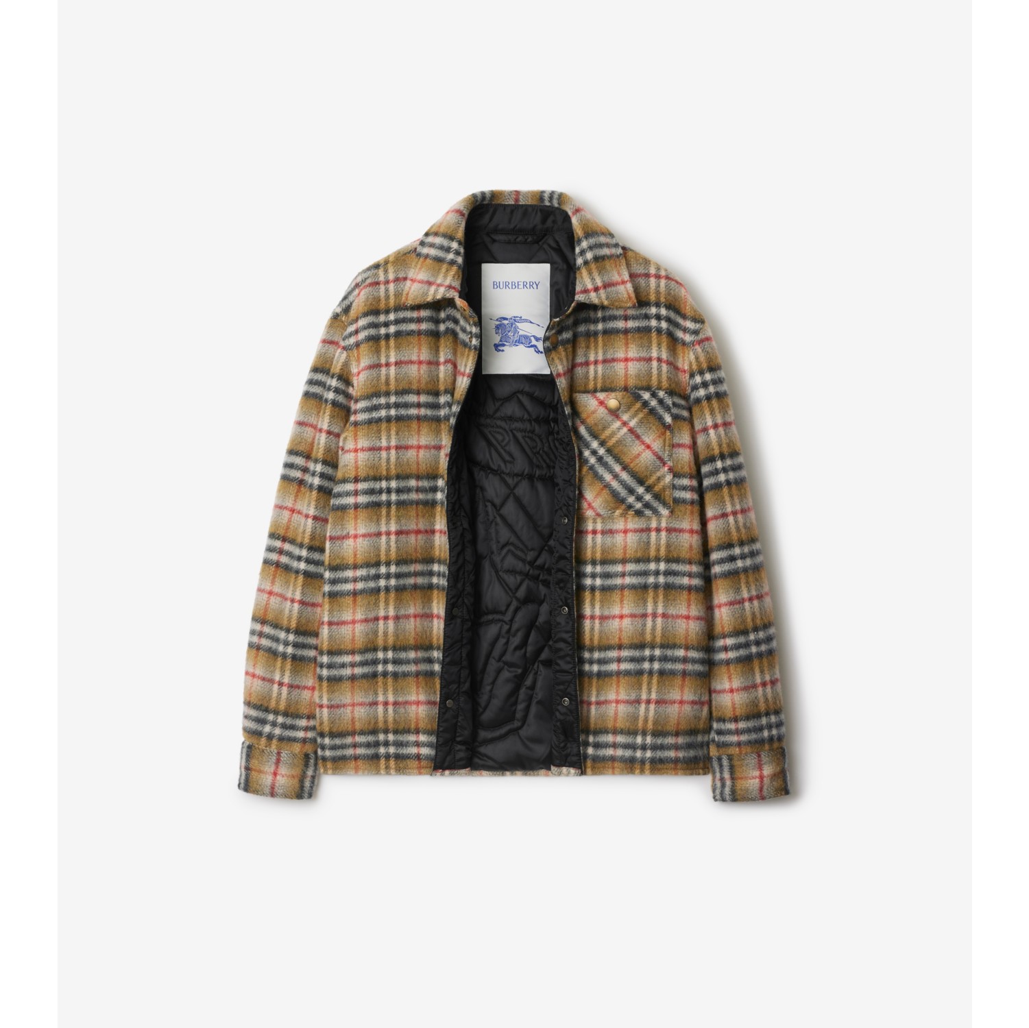 Check Wool Overshirt in Beige - Men | Burberry® Official