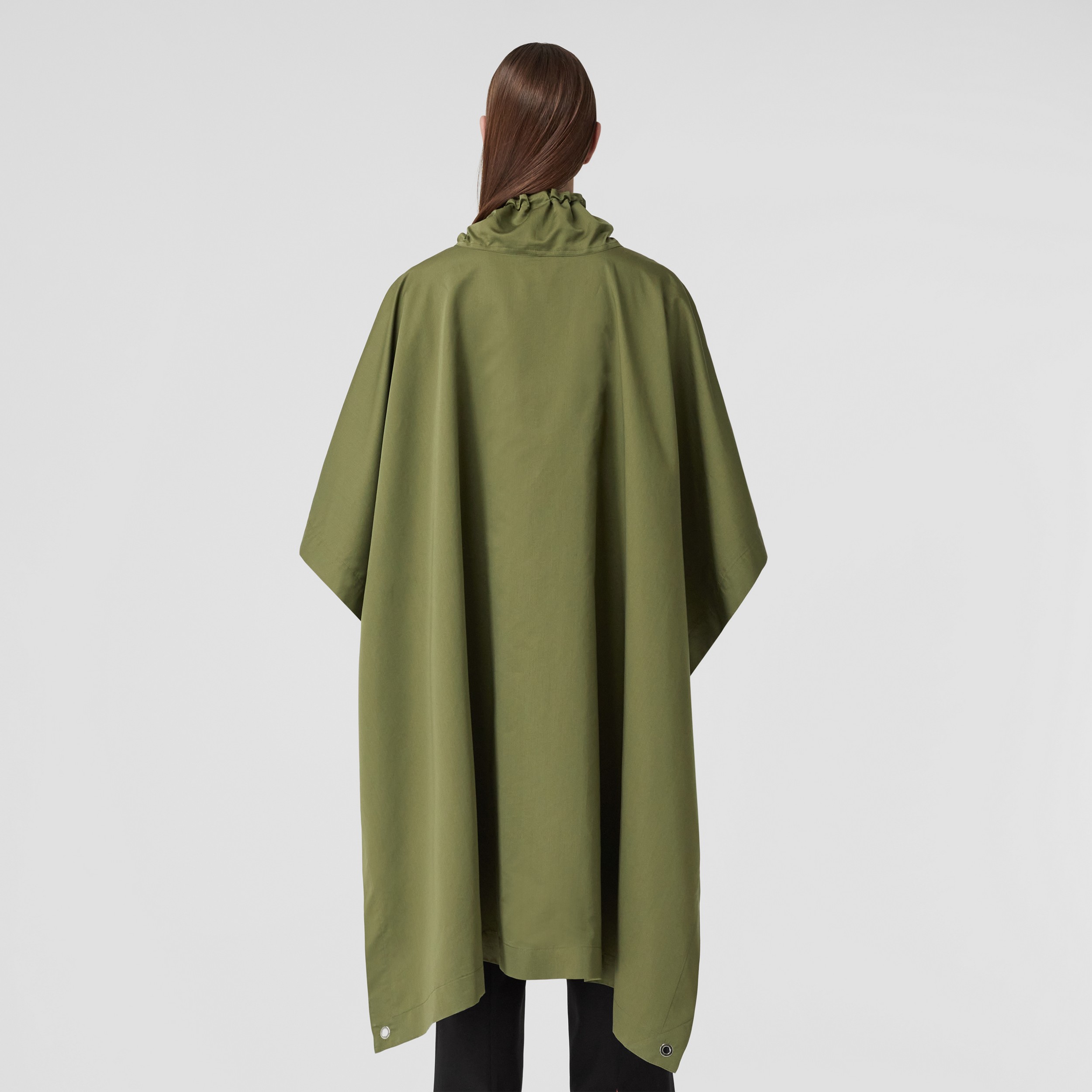 Capa de algodão e seda (Verde Oliva) - Mulheres | Burberry® oficial - 3