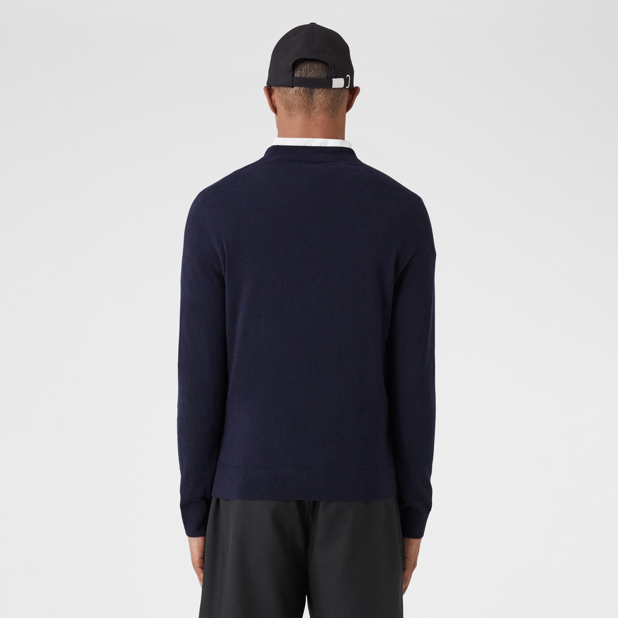 Monogram Motif Cashmere Sweater in Navy - Men | Burberry® Official - 3