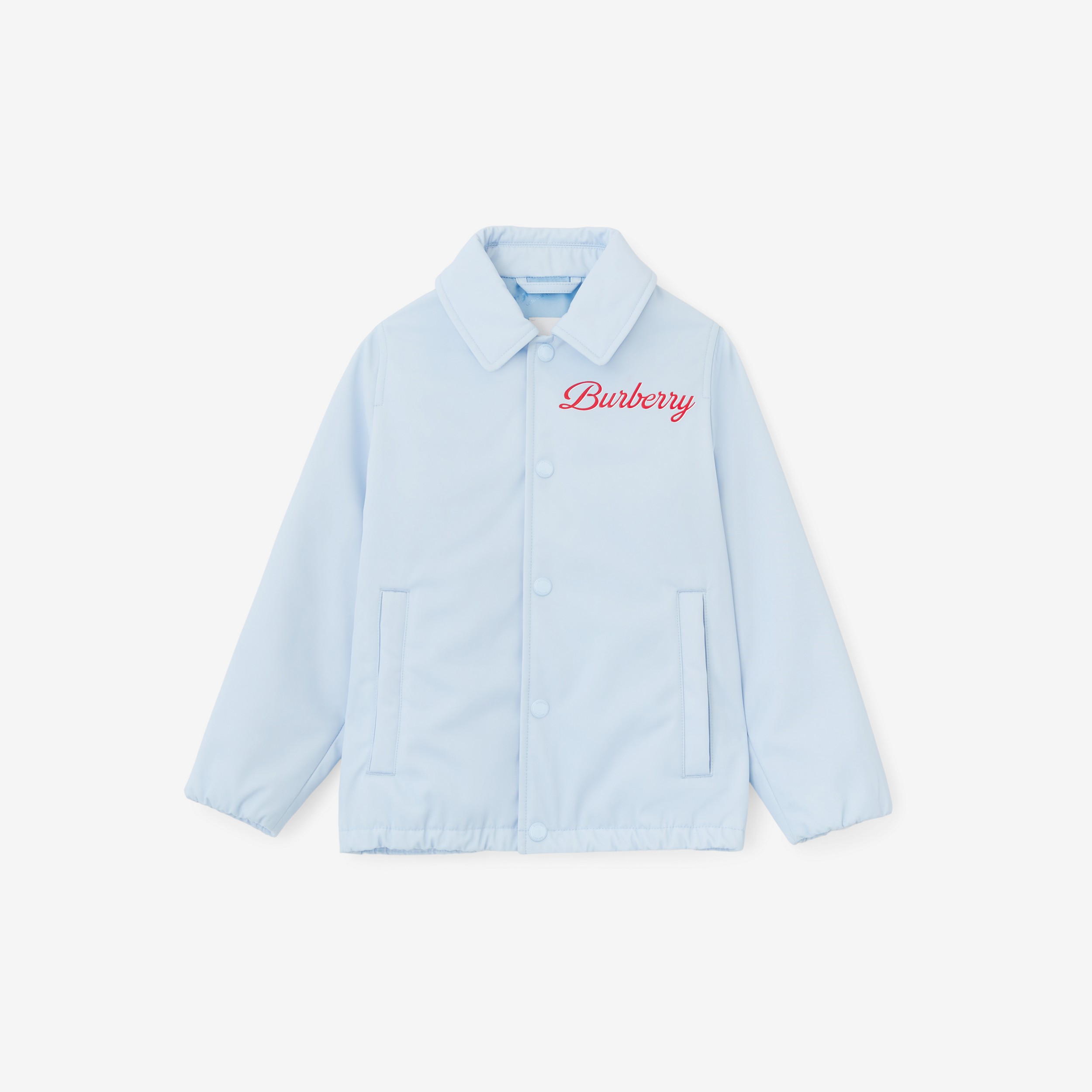 Logo Script Print Jacket in Pale Blue | Burberry® Official - 1