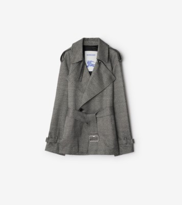 Burberry grey wool coat best sale