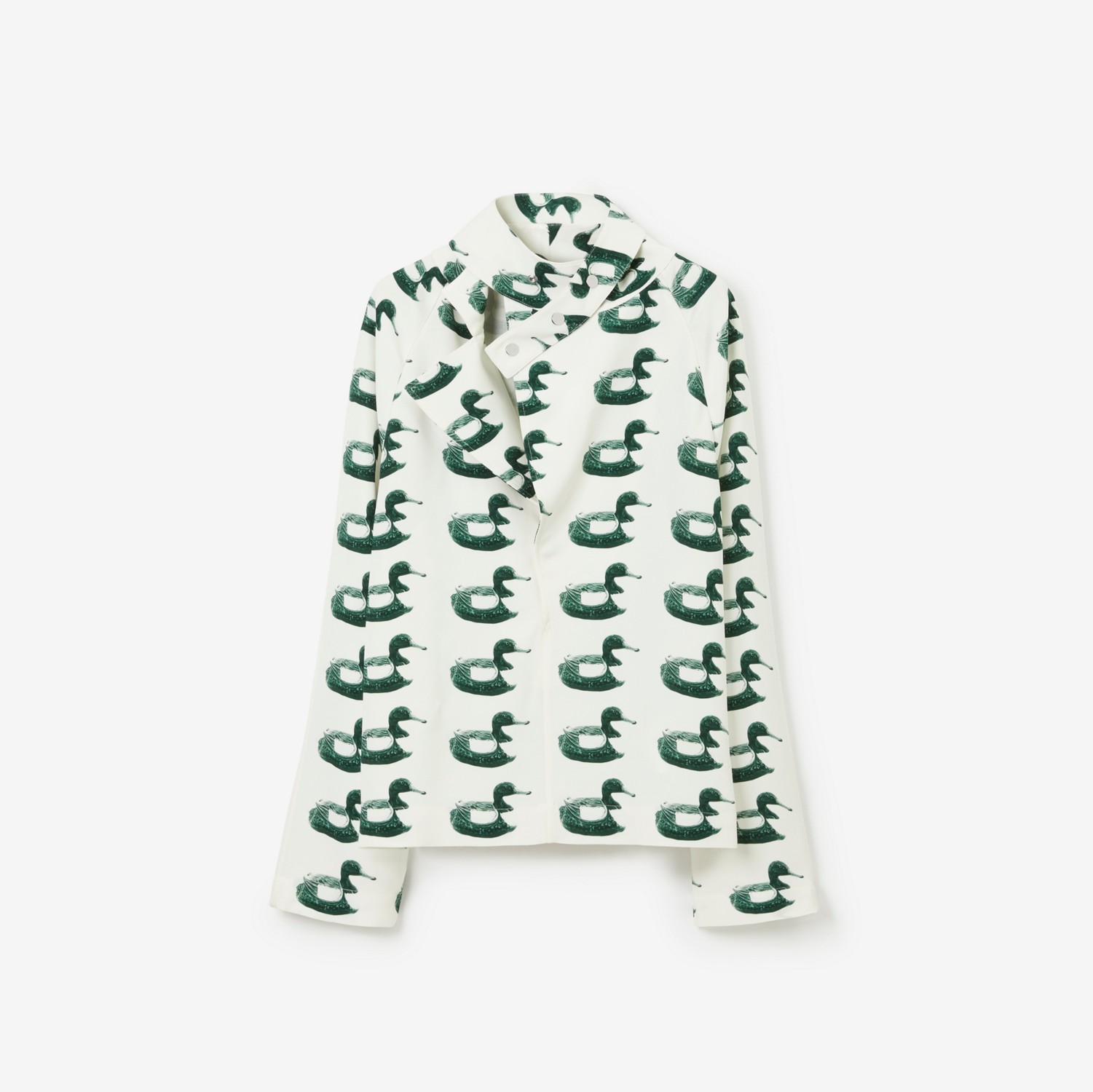 Duck Print Viscose Blouse in Vine - Women | Burberry® Official