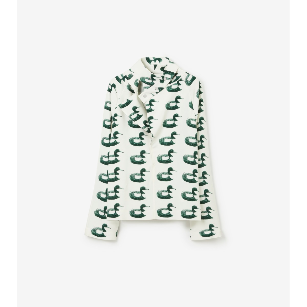Burberry Duck Print Viscose Blouse In Vine