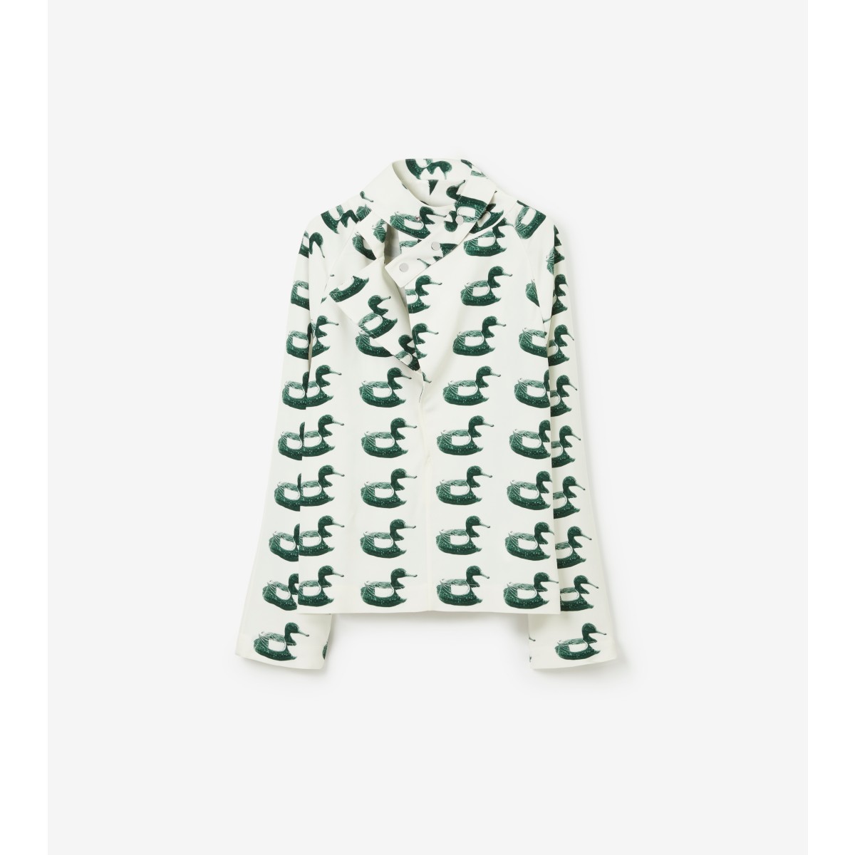 Shop Burberry Duck Blouse In Vine