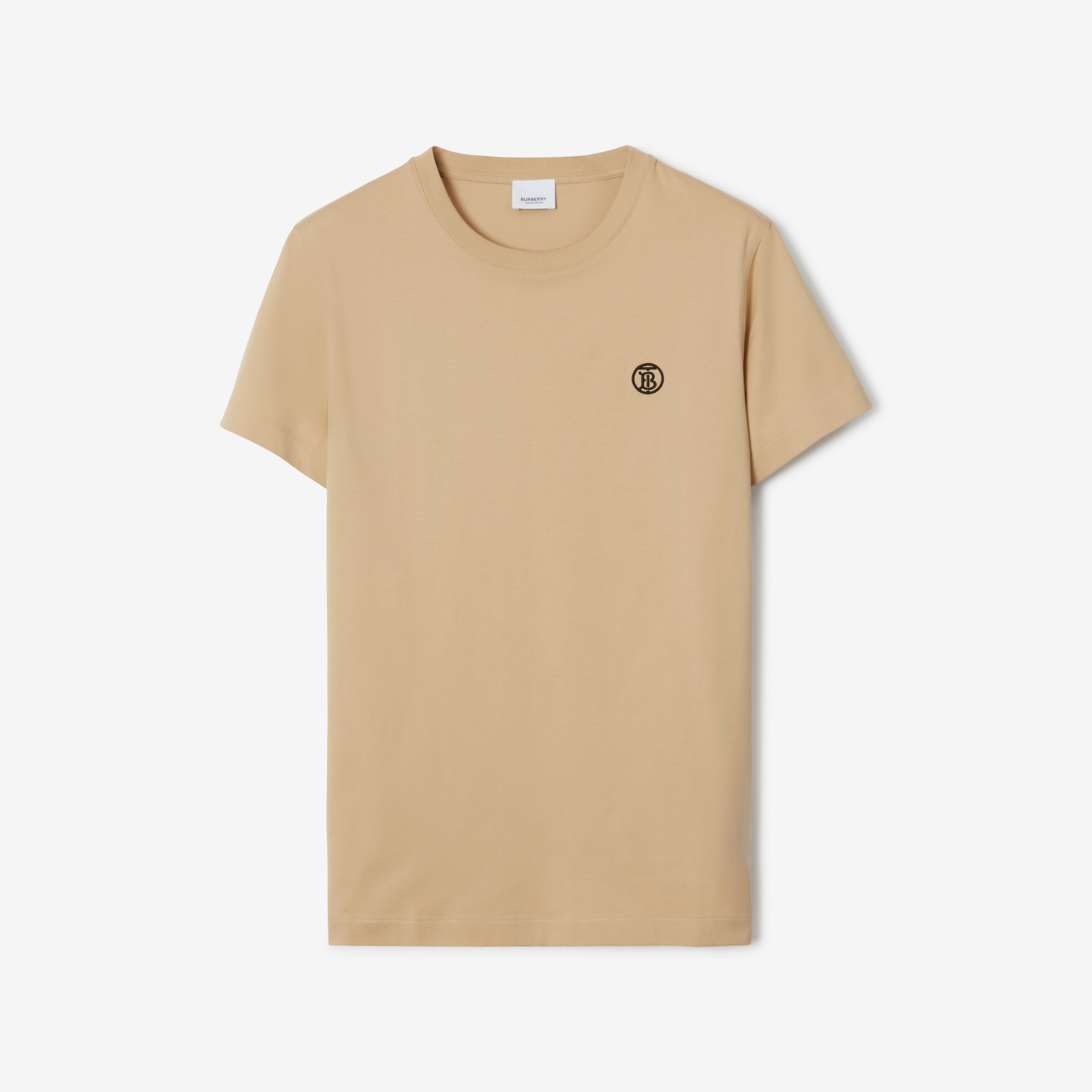 Monogram Motif Cotton T-shirt in Soft Fawn - Men | Burberry® Official - 1