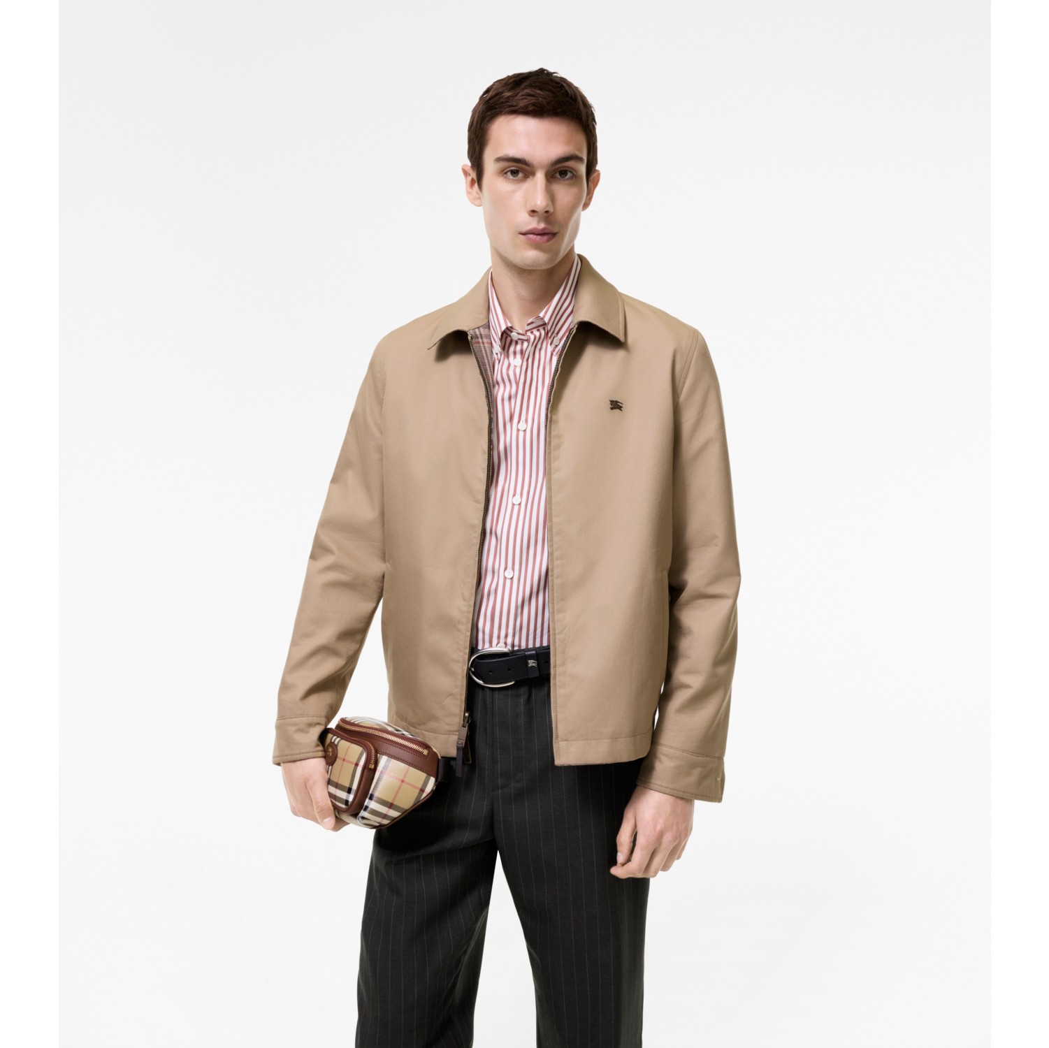 Reversible Tropical Gabardine Bloomsbury Harrington Jacket in Honey beige - Men, Wool | Burberry® Official