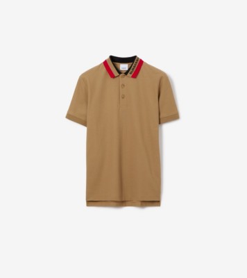 Gucci Mens Polo Shirt Brown with Diamante Print and Front Stripe Signature  (S) at  Men's Clothing store