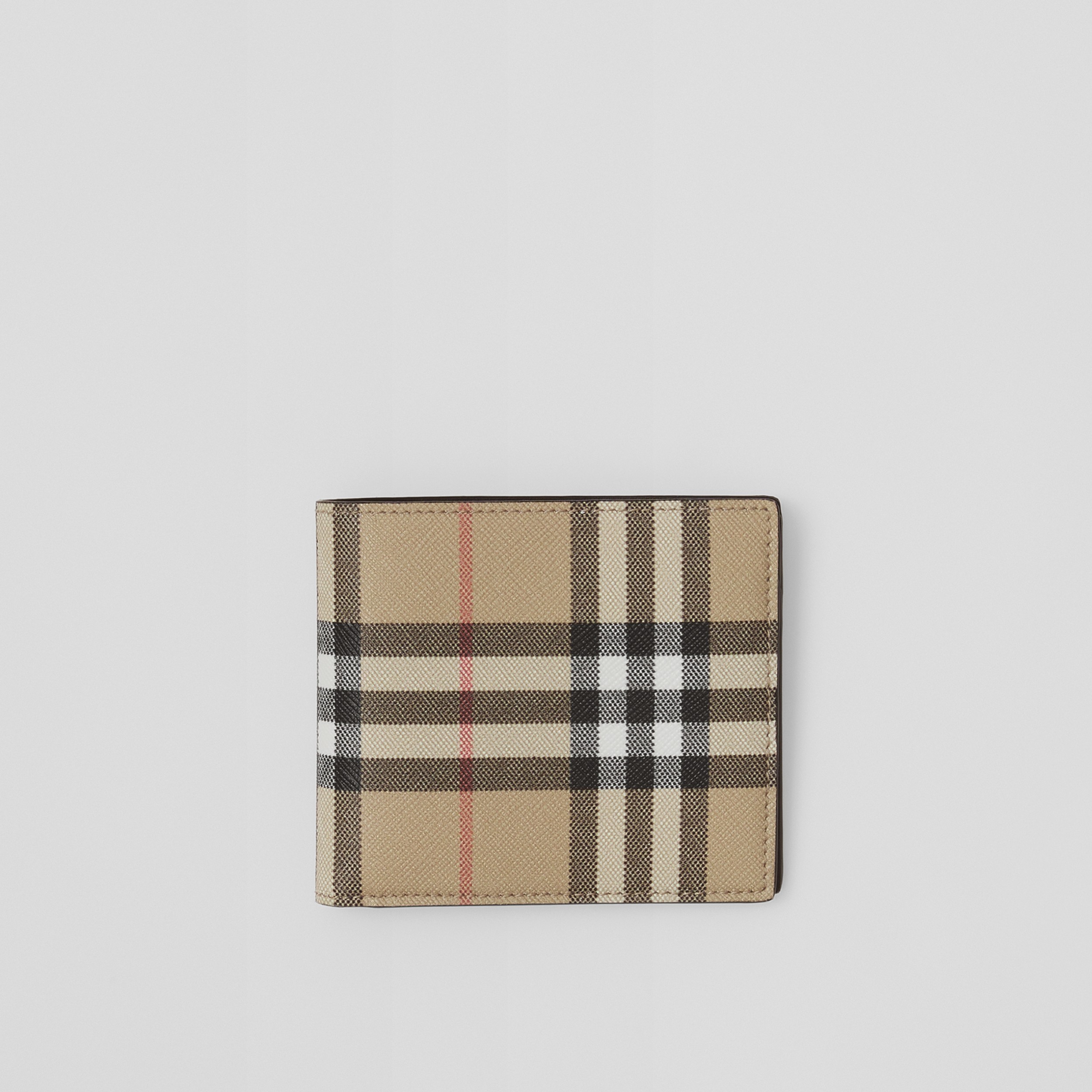 Vintage Check E-Canvas Bifold Coin Wallet in Archive Beige - Men | Burberry® Official - 1