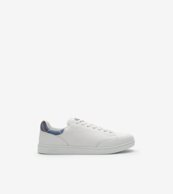 Leather Set Sneakers​ in Porcelain white/wave blue - Men | Burberry® Official