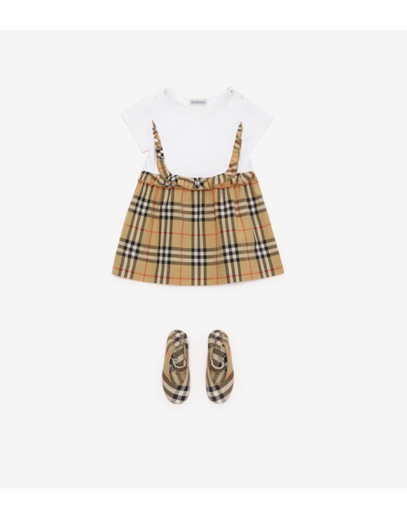 最終値下げBURBERRY チェックラベルコットンドレス 100 ベイビーガール ドレス | Burberry® 公式サイト