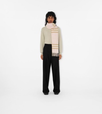 Check Cashmere Scarf in Alabaster Burberry Official