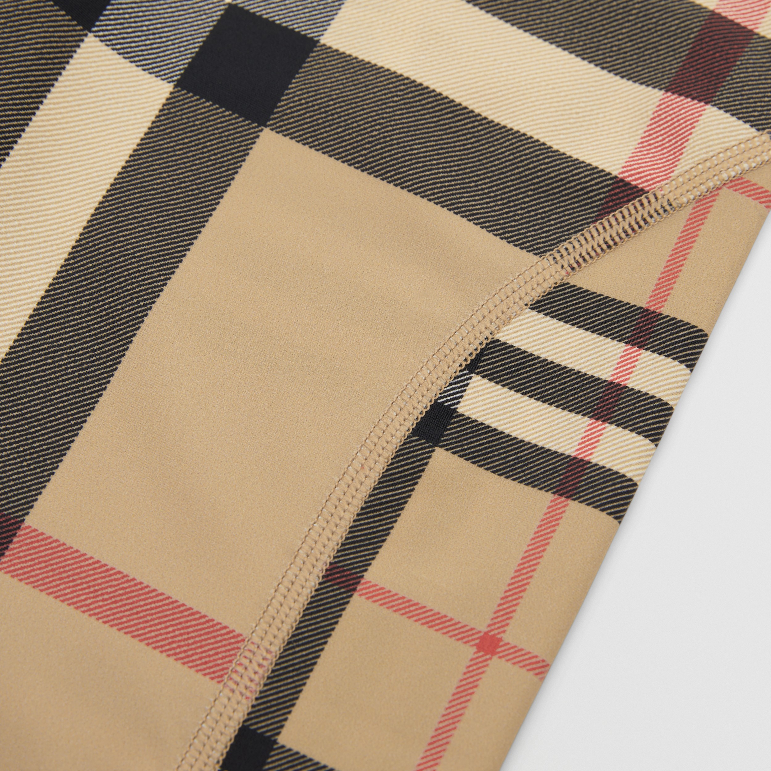 Contrast Check Stretch Jersey Leggings in Archive Beige | Burberry® Official - 2