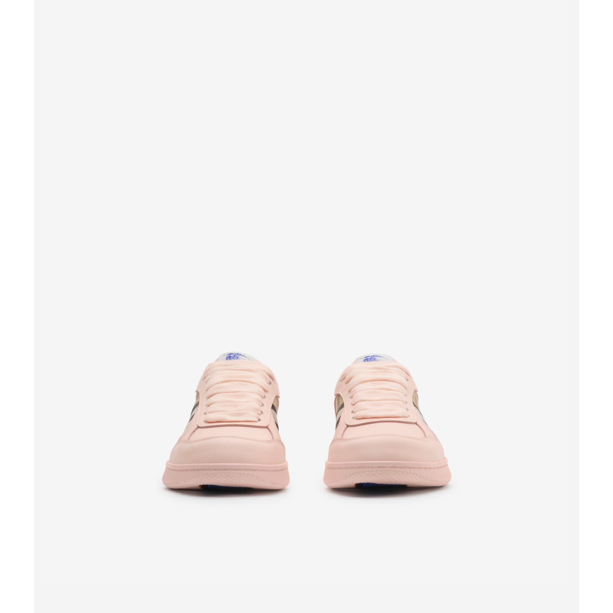 Leather and Check Terrace Sneakers​ in Flora/sand - Women