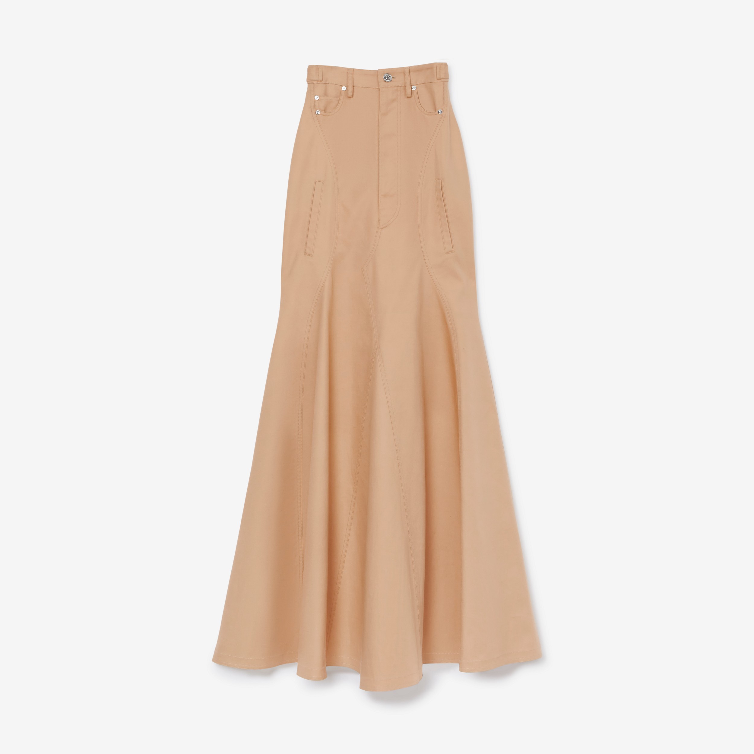 Cotton Gabardine Floor-length Skirt in Pale Nude - Women | Burberry® Official - 1