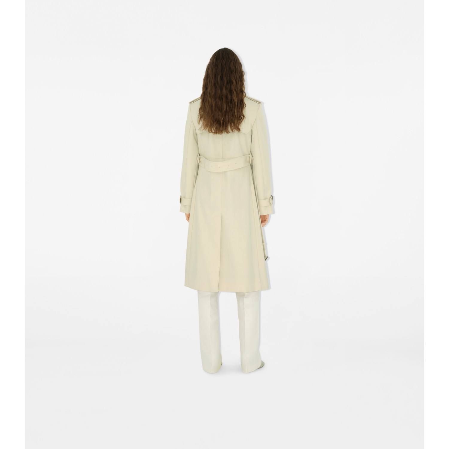 Long Cotton Blend Trench Coat