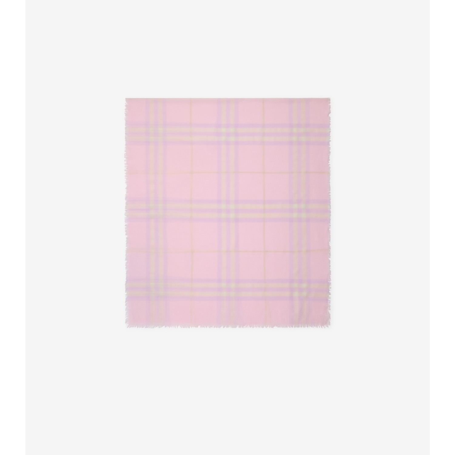 Wide Check Wool Scarf