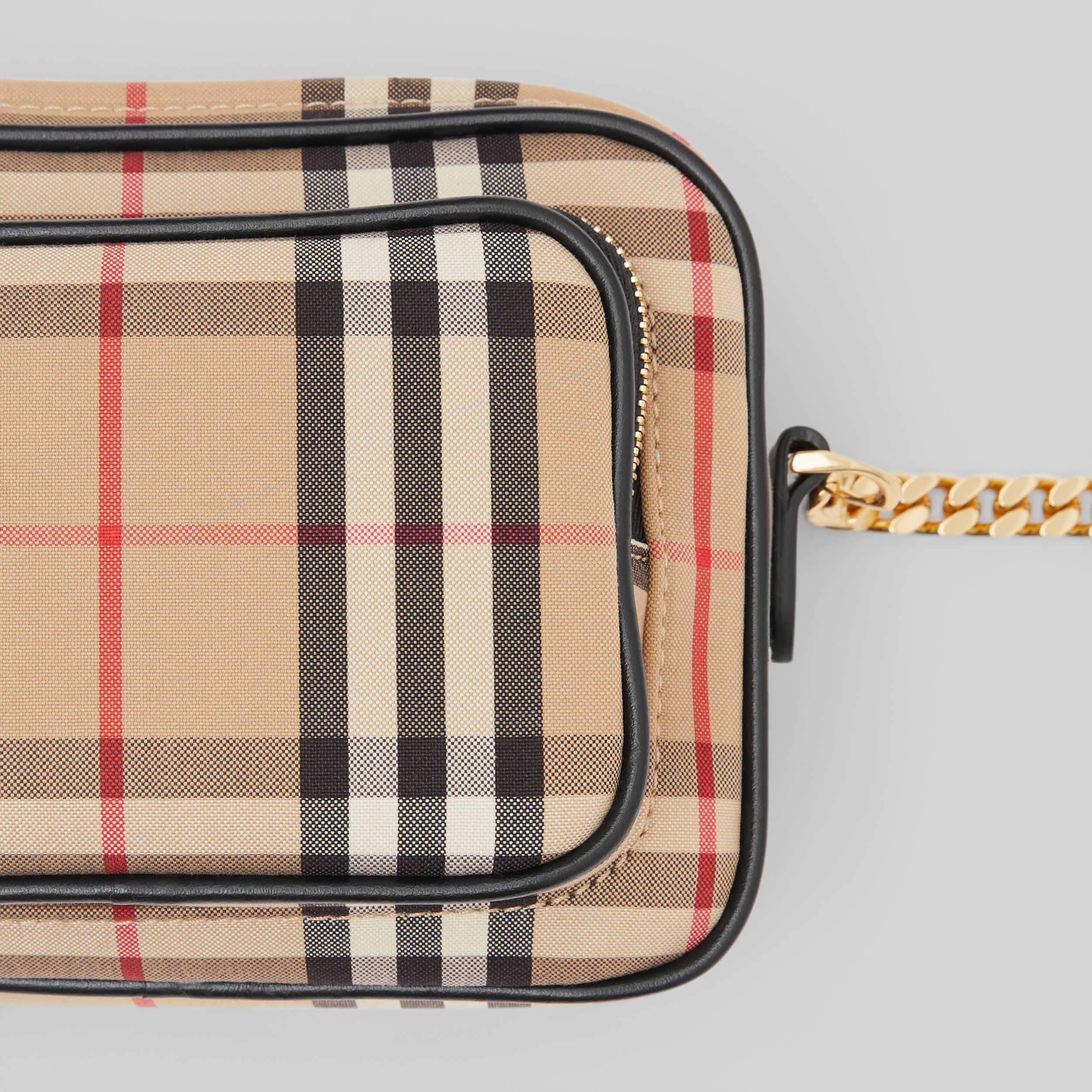 Vintage Check and Leather Camera Bag in Archive Beige | Burberry United ...